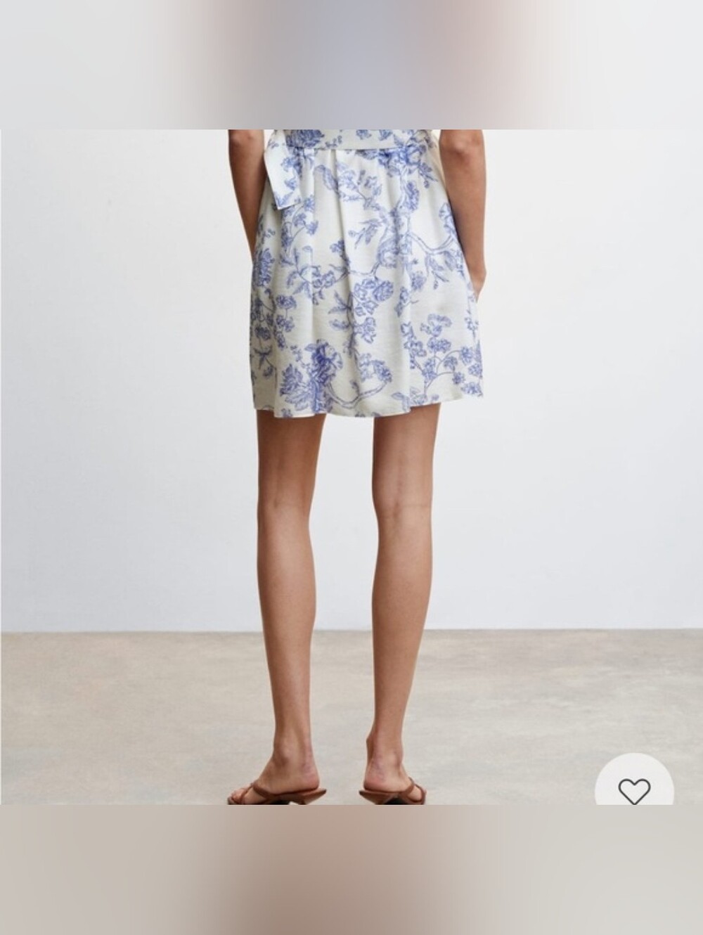 Mango White Dress with Blue Floral Print - Picture 3 of 14